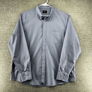 Untuckit Cadetto Navy Shirt Men Size XXL Long Sleeve Casual